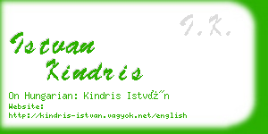 istvan kindris business card